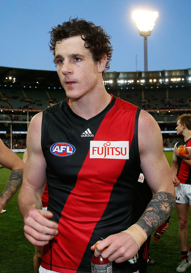 AFL 2015 Rd 23 - Collingwood v Essendon MELBOURNE, AUSTRALIA - SEPTEMBER 6: Jake Carlisle of the Bombers looks on during the 2015 AFL round 23 match between the Collingwood Magpies and the Essendon Bombers at the Melbourne Cricket Ground, Melbourne, Australia on September 6, 2015. (Photo by Adam Trafford/AFL Media)